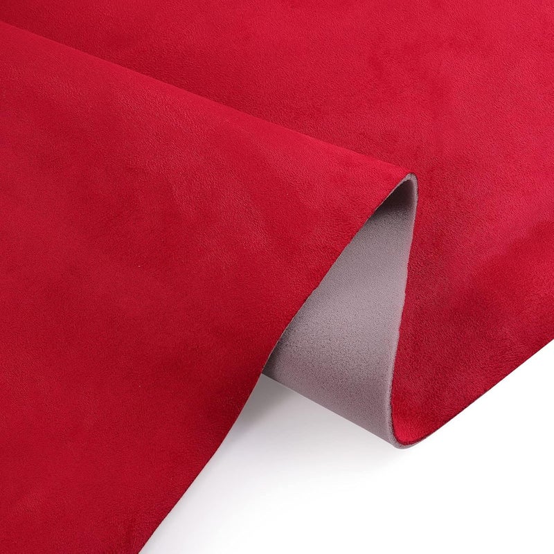 otoez Suede Headliner Fabric 1/8" Foam Backing 60" x 72" Automotive Suede Headliner Material for Car Boat Ceiling Interior Home DIY Replacement Repair - Red - Image 4